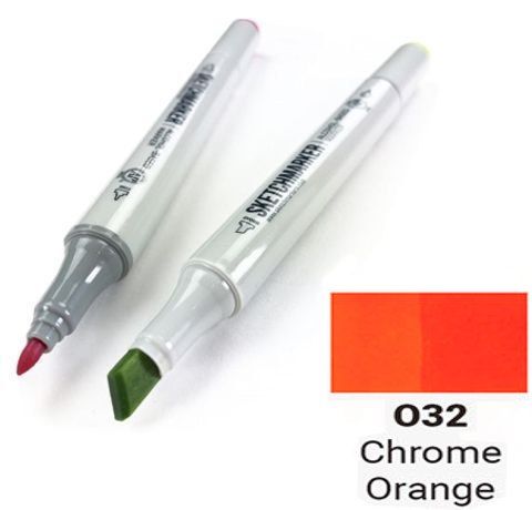 Маркер SKETCHMARKER, цвет ОРАНЖЕВО ЖЕЛТЫЙ (Chrome Orange) 2 пера: тонкое и долото, SM-O032