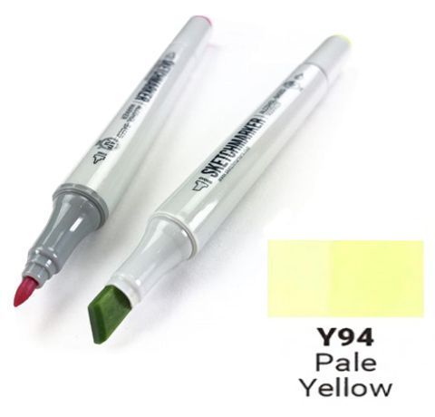 Маркер SKETCHMARKER, колір БЛІДНО ЖОВТИЙ (Pale Yellow) 2 пера: тонке та долото, SM-Y094 