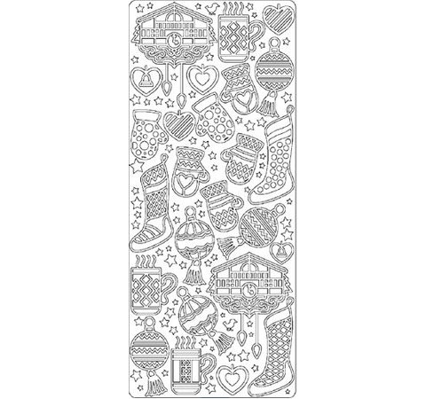 Наклейки «Варежки», 10*25 см, Золото