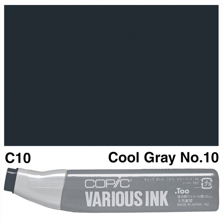 Чернила для маркеров Copic Various Ink, #C-10 Cool gray (Холодный серый)
