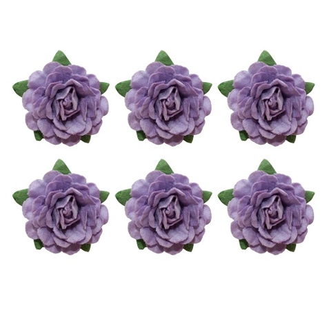 Цветы чайной розы, Фиолетовые, 18 мм, 6 шт/уп.