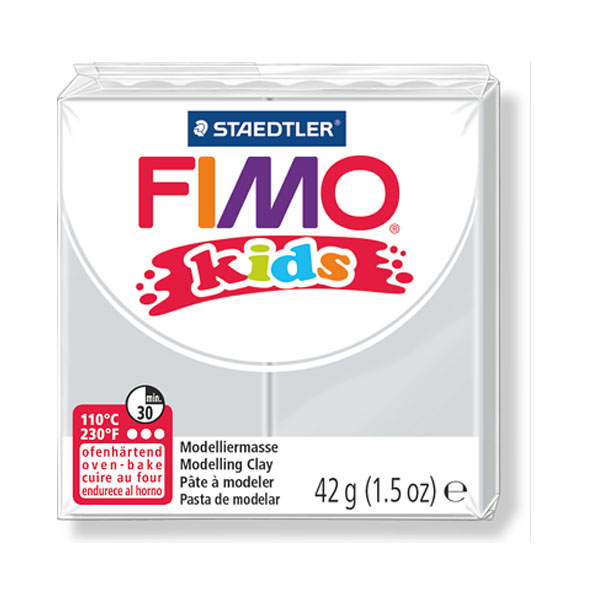 Полімерна глина FIMO Kids 42 гр. СІРА СВІТЛА 