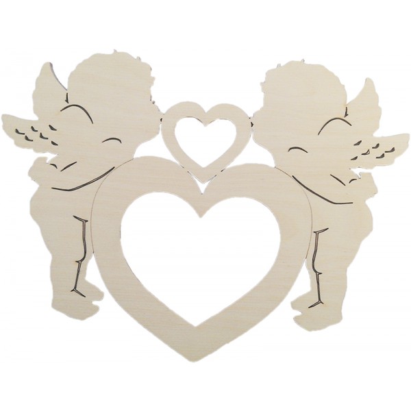 Заготовка для декорирования «Ангелы и сердце» (полое), 150*169 мм