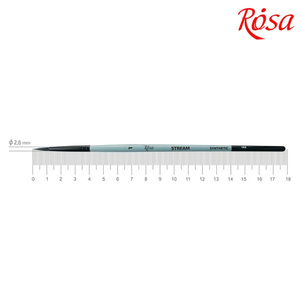 Пензель ROSA STREAM 132, синтетика кругла, коротка ручка, №1  - фото 1
