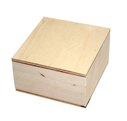 Деревянная шкатулка для декупажа, квадратная, 13x13x8 см