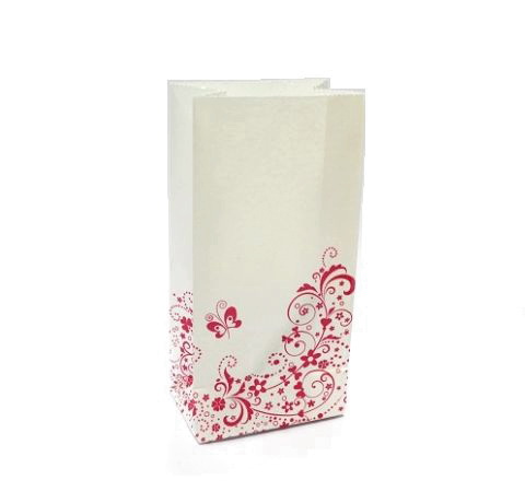 Бумажный пакет, Розовый узор, 19х9,5х6,5 см