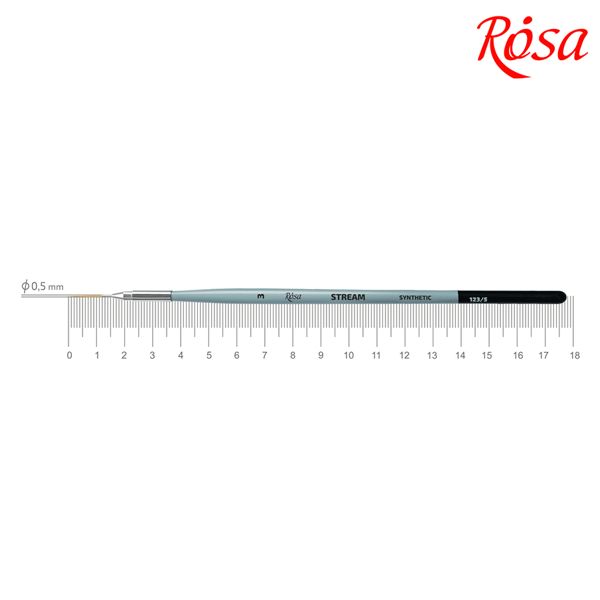 Кисть ROSA STREAM 123/5, синтетика круглая лайнер, короткая ручка, №3 - фото 1