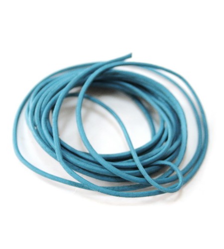 Шнур кожаный, турецкий голубой, 2 м
