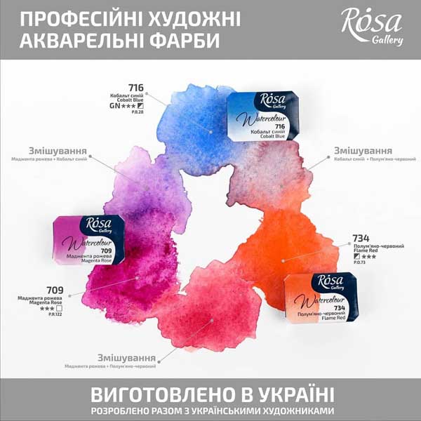 Краски акварельные художественные ROSA Gallery в кюветах (в ассортименте), 2,5 ml - фото 3