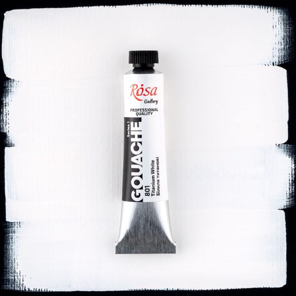 Гуашевая художественная краска, ROSA Gallery, туба, 20мл, Белила титановые (801)