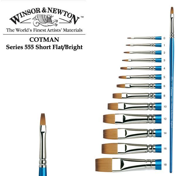 Winsor плоская кисть, синтетика (имит. Соболя), д/р, 555 Cotman Brushes Flat. #6