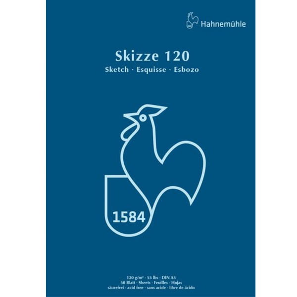 Альбом-склейка для набросков Hahnemuhle«Skizze120», А5, 50л, 120г/м2 - фото 1
