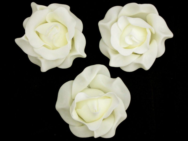 Трояндочки з фоамірану, МОЛОЧНІ, D-2 см, 5 шт/уп. 