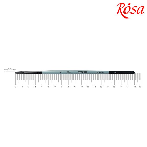 Кисть ROSA STREAM 134, синтетика плоская короткая ручка, №3