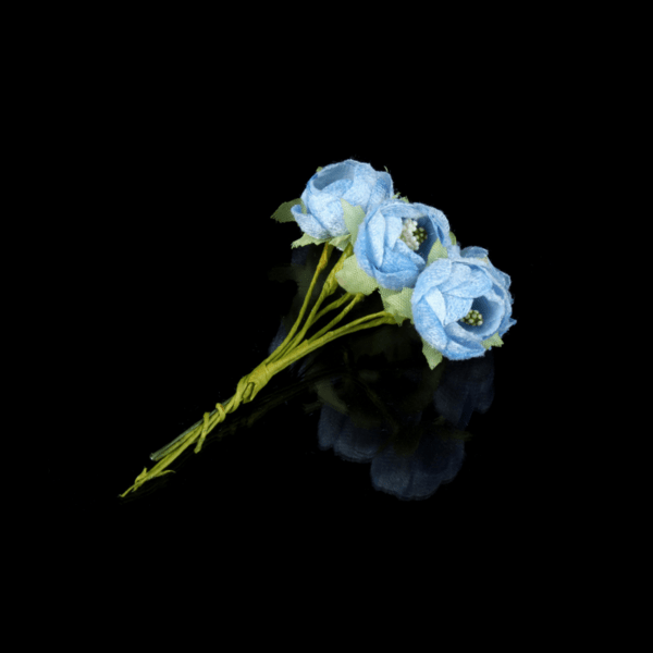 Букетик искусственных цветочков с тычинками 6 шт/уп., ГОЛУБЫЕ - фото 3