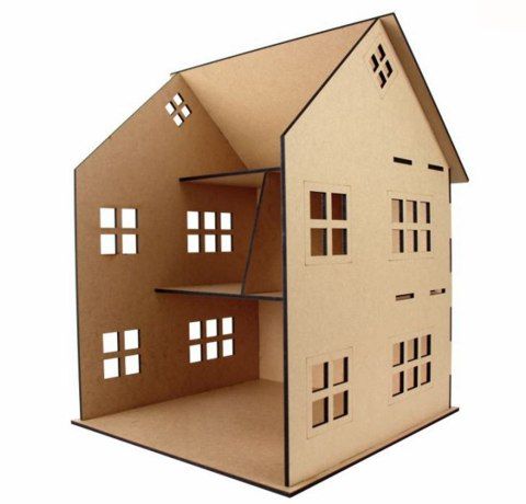 Кукольный домик "Двухэтажный-2" ROSA TALENT, МДФ, 56х42х42 см (ПОД ЗАКАЗ)