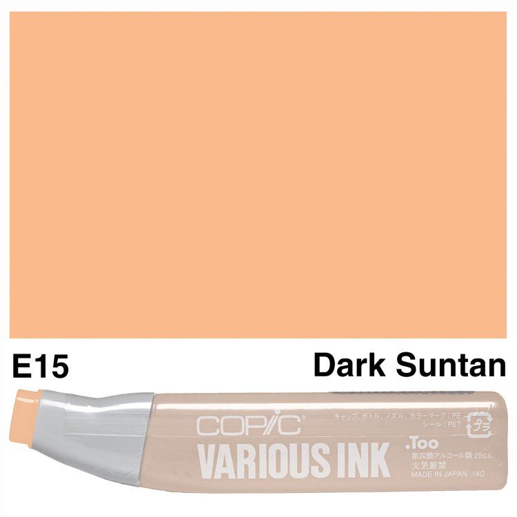Чернила для маркеров Copic Various Ink, #E-15 Light suntan (Латте)