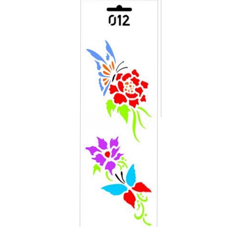 Трафарет многоразовый «Цветы и бабочки-012»