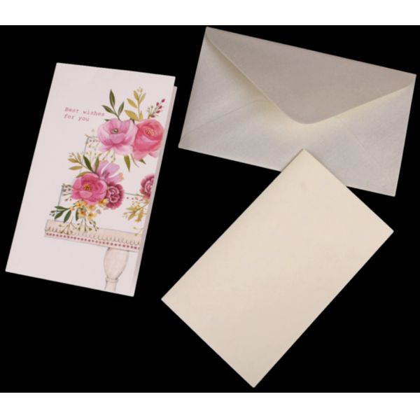 Поздравительная открытка «Best Wishes, Good Luck..»+конверт и вкладыш, 18,5х10,5 см - фото 2