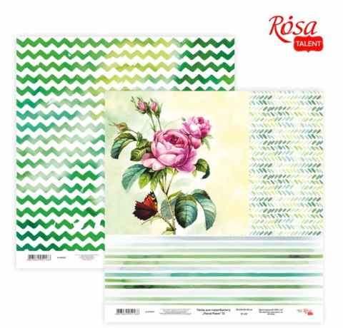 Бумага для скрапбукинга «Floram Poem» 15, двусторонняя, 30х30 см, 200 г/м2, Rosa Talent