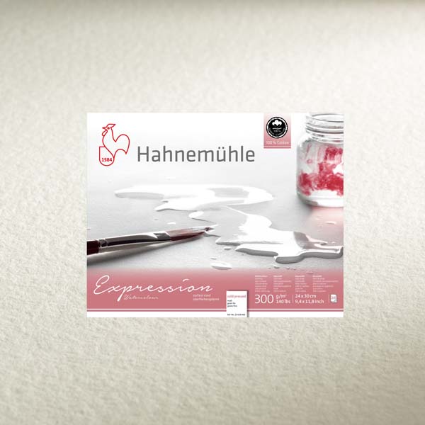 Блок акварельной бумаги Hahnemuhle «Expression»,100% хлопок, среднее зерно (СР), 40х50см, 20л 300г/м - фото 1