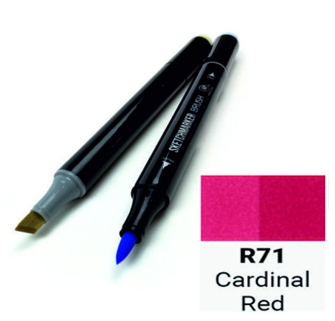 Маркер SKETCHMARKER BRUSH, цвет КРАСНЫЙ КАРДИНАЛ ( Cardinal Red) 2 пера: долото и мягкое, SMB-R071