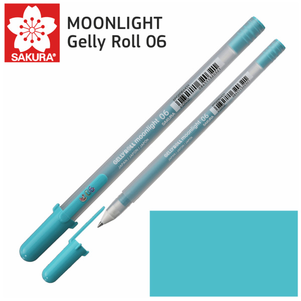 Ручка гелева MOONLIGHT Gelly Roll 0,6 Sakura, Зелено-блакитна 