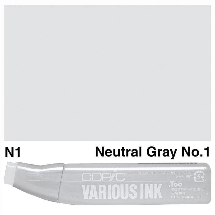 Чернила для маркеров Copic Various Ink, #N-1 Neutral gray (Нейтральный серый)