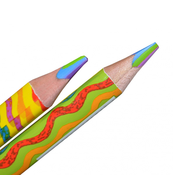 Олівець "YES" Jumbo "Rainbow" із шестиколірним грифелем, трикутний  - фото 2
