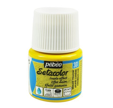 Фарба для тканини Pebeo Setacolor Opaque з ефектом замші, 301 ЖОВТА ЯРКА, 45 ml 