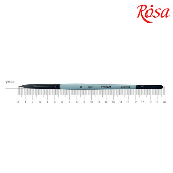 Кисть ROSA STREAM 132, синтетика круглая, короткая ручка, №6 - фото 1