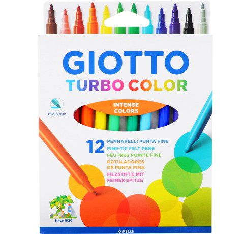 Giotto набір фломастерів Turbo Color, 2.8 мм, 12 кольорів 
