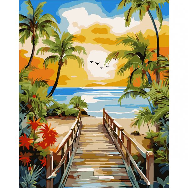 Картина за номерами «Тропічний пляж», 40х50 см., SANTI - фото 1