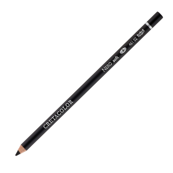Олівець для малюнка, ЧОРНИЙ, масляний, М'який 2, Cretacolor 46102 