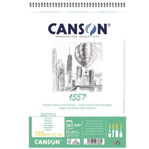 Canson альбом для скетчів на спіралі 1557 Croquis, 120 гр, A4 (50л)