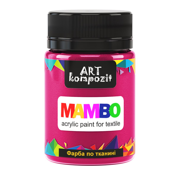 Фарба для малювання по тканині MAMBO "ART Kompozit", колір: 9 БОРДОВИЙ, 50 ml 