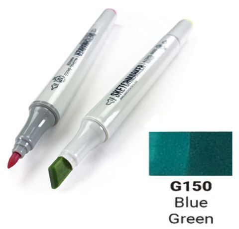 Маркер SKETCHMARKER, колір синьо-зелений (Blue Green) 2 пера: тонке і долото, SM-G150 