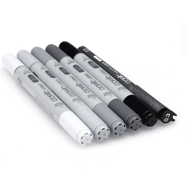 Copic набор маркеров Ciao Set 5+1, Серые цвета+лайнер - фото 4