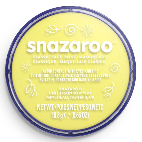 Аквагрим для лица и тела Snazaroo Classic, 18 ml, №233 Pale Yellow (Бледно-желтый)