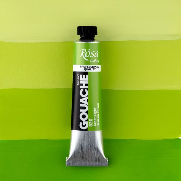 Гуашевая художественная краска, ROSA Gallery, туба, 20мл, Зеленая светлая (820)