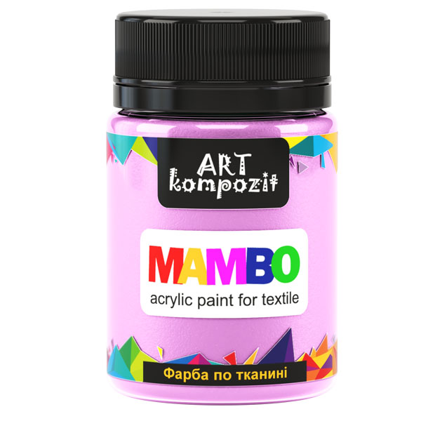 Фарба для малювання по тканині MAMBO "ART Kompozit", колір: 8 РОЖОВИЙ, 50 ml 
