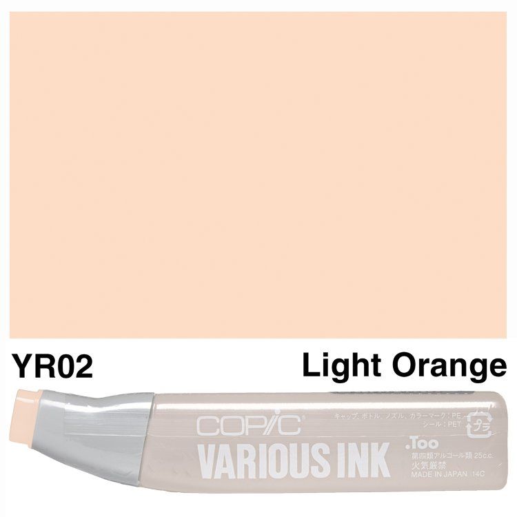 Чорнило для маркерів Copic Various Ink, #YR-02 Light orange (Світло-оранжевий) 
