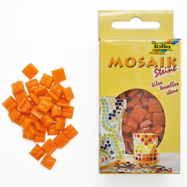 Folia мозаїка Mosaic-glass tiles 200 гр, 10x10 мм (300 шт) №40 Orange (Помаранчевий) 