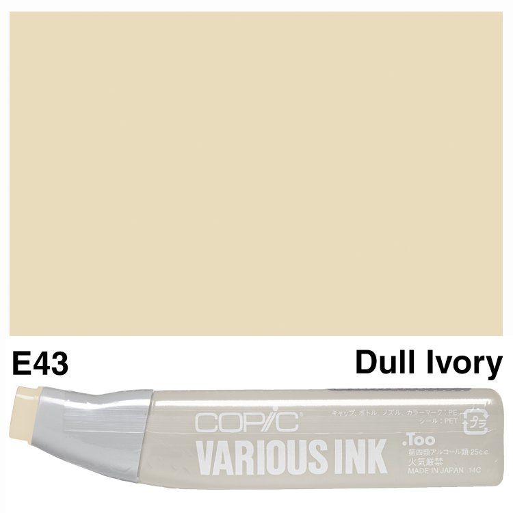 Чернила для маркеров Copic Various Ink, #E-43 Dull ivory (Слоновая кость)