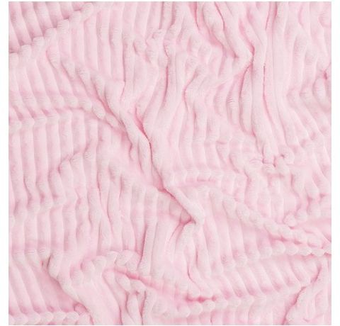 Плюш Minky Stripes розового цвета, отрез 50x40 см