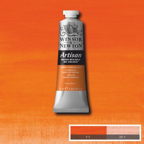 Масляная краска, водорастворимая, Winsor Artisan 37 мл, №090 Cadmium orange hue (Оранжевый кадмий)