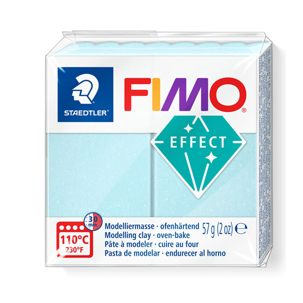 Пластика "FIMO Effect Gemstone", 56 гр. Колір: Блакитний крижаний кварц 