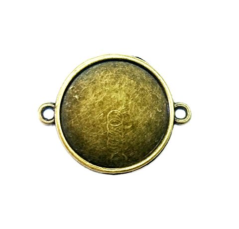 Основа для кулона Декор №22 круг, бронза, D-22 мм