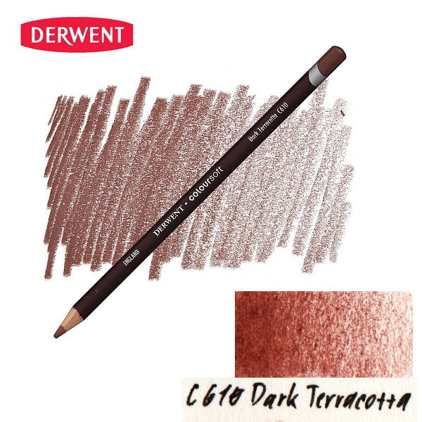 Карандаш цветной Derwent Coloursoft (C610) Темный терракот.