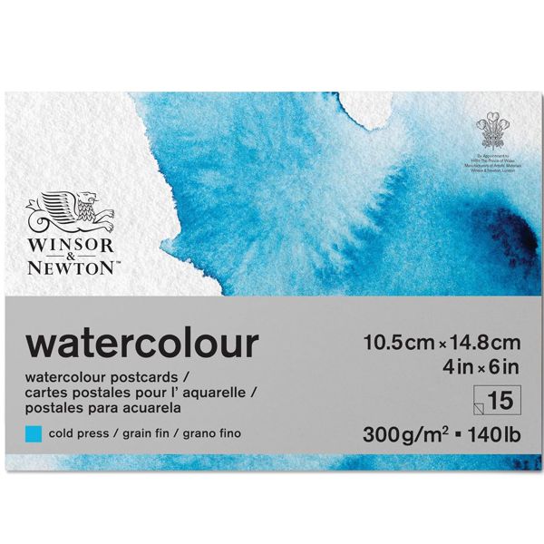 Winsor блок акварельной бумаги Watercolour, cold press, 25% хлопок,  300 г/м2, 10,5х14,8 см, 15 л. - фото 1